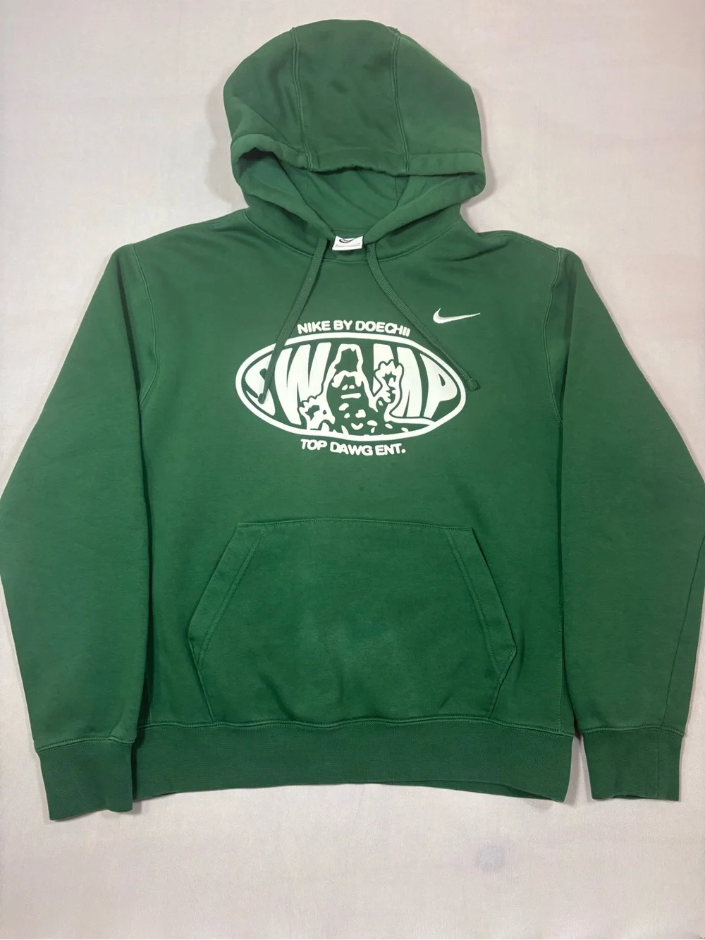 Nike x TDE Doechii Swamp Ruler Green Hoodie Size Medium FLUSH/STAIN